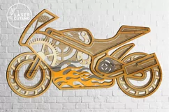 MOTO Laser Cut Wooden Wall Art For Bikers, Motorcycle SVG Product Image 8