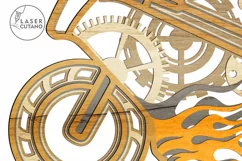 MOTO Laser Cut Wooden Wall Art For Bikers, Motorcycle SVG Product Image 4
