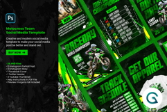 Motocross Team Social Media Pack Template Product Image 1