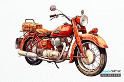 Motorbike Vintage Watercolor Sublimation PNG Clipart Product Image 1