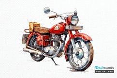 Motorbike Vintage Watercolor Sublimation PNG Clipart Product Image 1