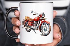 Motorbike Vintage Watercolor Sublimation PNG Clipart Product Image 2