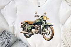 Motorbike Vintage Watercolor Sublimation PNG Clipart Product Image 3