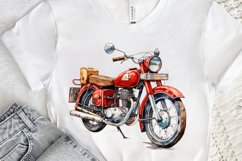 Motorbike Vintage Watercolor Sublimation PNG Clipart Product Image 3