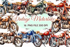 Motorbike Vintage Watercolor Sublimation clipart Product Image 1