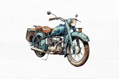 Motorbike Vintage Watercolor Sublimation clipart Product Image 3