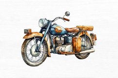 Motorbike Vintage Watercolor Sublimation clipart Product Image 7
