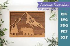 Mountain Bear Lasercut Wall Decor SVG Product Image 1