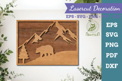 Mountain Bear Lasercut Wall Decor SVG Product Image 1