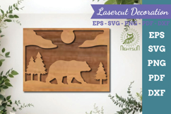 Mountain Bear Lasercut Wall Decor SVG Product Image 1