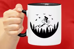 Mountain Bike SVG, Forest and Birds PNG Product Image 3