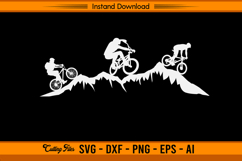 Mountain Bikers Adventure SVG Silhouette Design Product Image 1