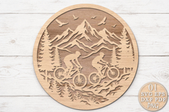 Mountain Biking Laser Cut SVG Product Image 1