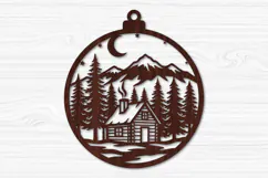 Mountain Cabin Ornament Laser Cut Svg Product Image 2