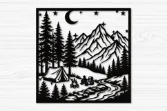 Mountain Campfire Laser Cut Svg Product Image 2