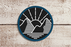 Mountain Line Art ITH Patch or Mini Applique Embroidery