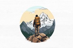 Mountain Hiking Watercolor Sublimation clipart Product Image 2