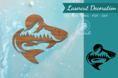Mountain Fish Lasercut Wall Decor SVG Product Image 1