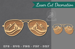 Mountain Glasses Laser Cut Decoration Product Image 1