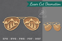 Mountain Glasses Laser Cut Decoration Product Image 1