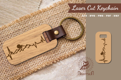 Mountain Heartbeat Laser Cut Keychain SVG Product Image 1
