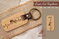 Mountain Heartbeat Laser Cut Keychain SVG Product Image 1