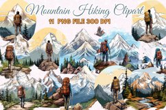 Mountain Hiking Watercolor Sublimation clipart Product Image 1