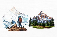 Mountain Hiking Watercolor Sublimation clipart Product Image 6