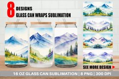 Mountain Landscape Glass Can Wraps Product Image 1