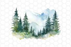 Mountain Landscape Clipart Watercolor Clipart PNG Design