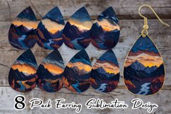 Mountain Paper Quilling Earring teardrop sublimation design Product Image 1