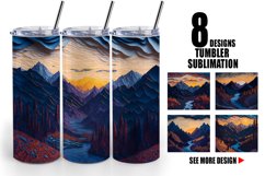 Mountain Paper Quilling | Tumbler Sublimation Wrap Product Image 1