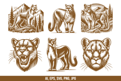 Mountain Lion Vector SVG Bundle Product Image 1