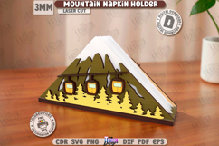 Mountain Napkin Holder Laser Cut |Camping SVG| Napkin Stand Product Image 1