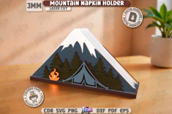 Mountain Napkin Holder Laser Cut |Camping SVG| Napkin Stand Product Image 1