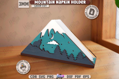 Mountain Napkin Holder Laser Cut |Camping SVG| Napkin Stand Product Image 1