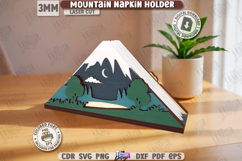 Mountain Napkin Holder Laser Cut |Camping SVG| Napkin Stand Product Image 1