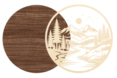 Mountain River Laser Cut SVG File Product Image 2