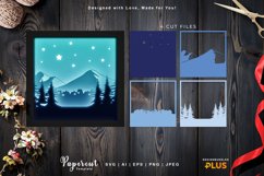 3D Shadowbox Village in The Mountain in The Starry Night Product Image 1
