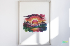 Mountain Sunset Landscape Clipart Bundle Product Image 7