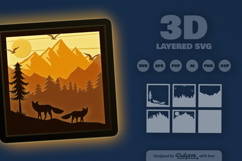 Mountain View Layered Shadow Box Product Image 3