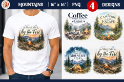 Be Wild, Watercolor Mountain T-Shirt Sublimation Bundle Product Image 7