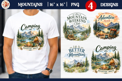 Be Wild, Watercolor Mountain T-Shirt Sublimation Bundle Product Image 6