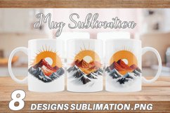 Mountains and Sun | Mug sublimation design Product Image 1