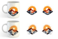 Mountains and Sun | Mug sublimation design Product Image 3