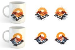 Mountains and Sun | Mug sublimation design Product Image 5