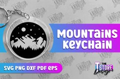 Mountains Keychain | Mountain Lover Design | Mountains Print Product Image 1