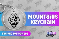 Mountains Keychain | Mountain Lover Design | Mountains Print Product Image 1