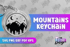 Mountains Keychain | Mountain Lover Design | Mountains Print Product Image 1