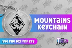 Mountains Keychain | Mountain Lover Design | Mountains Print Product Image 1